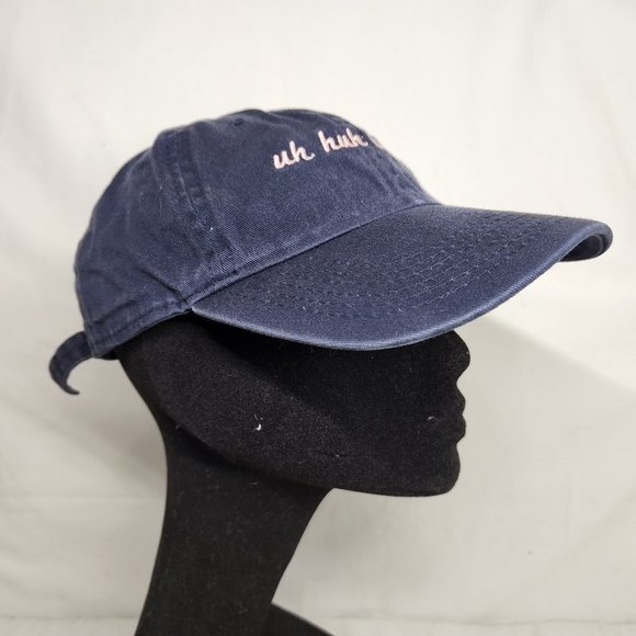 Newhattan Womens "Uh Huh Honey" Blue Canvas Baseball Cap Hat Adjustable Funny - Picture 3 of 5